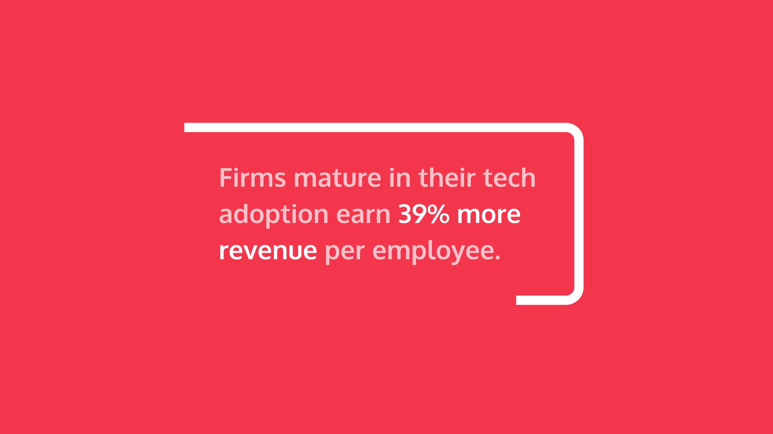 Firms mature in their tech adoption earn 39% more revenue per employee.