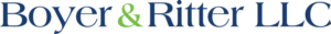 Boyer & Ritter LLC logo in blue serif text with a green ampersand, for a law firm branding image.