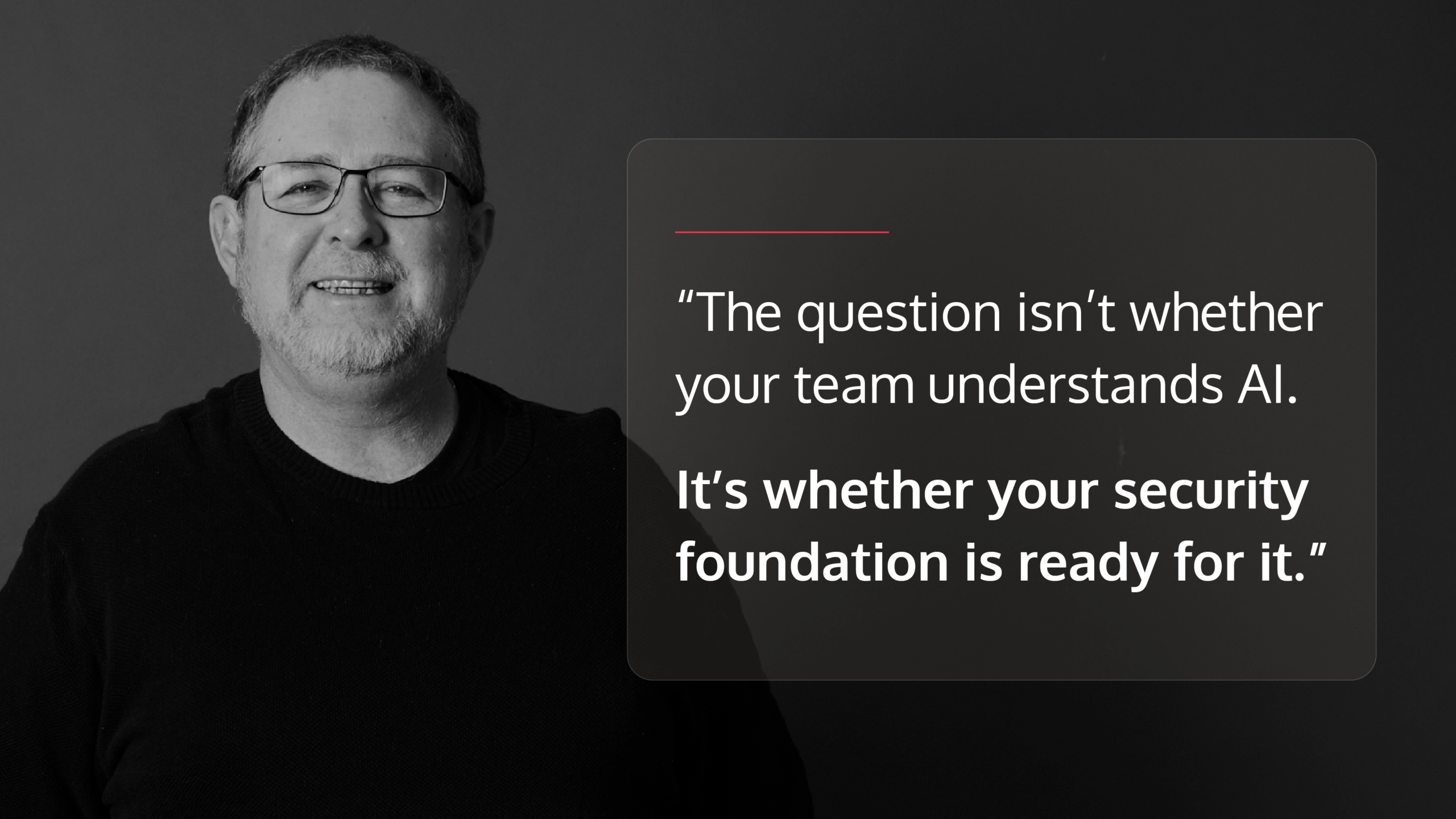 - Netsurit ZA - Netsurit ZA A man with glasses wearing black shirt against a quote on AI.