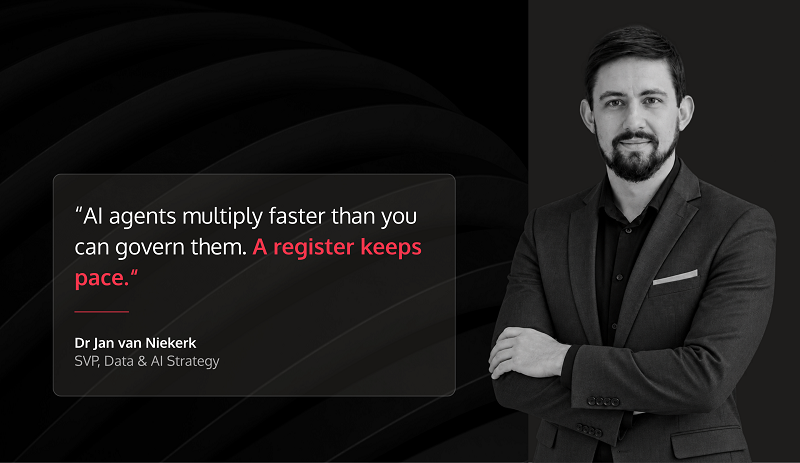 Agentic AI Deployment | Netsurit ZA | Netsurit ZA Quote on AI governance by Dr. Jan van Niekerk: 'AI agents multiply faster than you can govern them. A register keeps pace.'